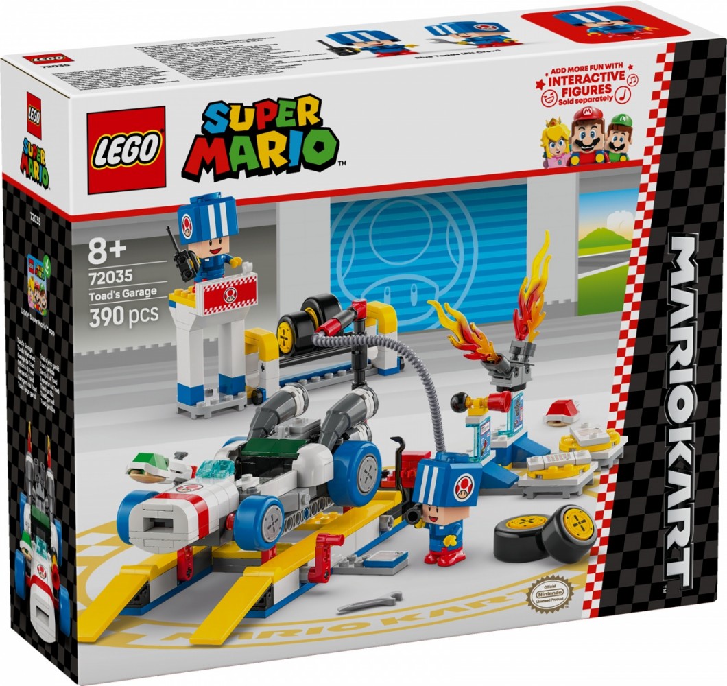 Toado garažas su mario kart, lego super mario