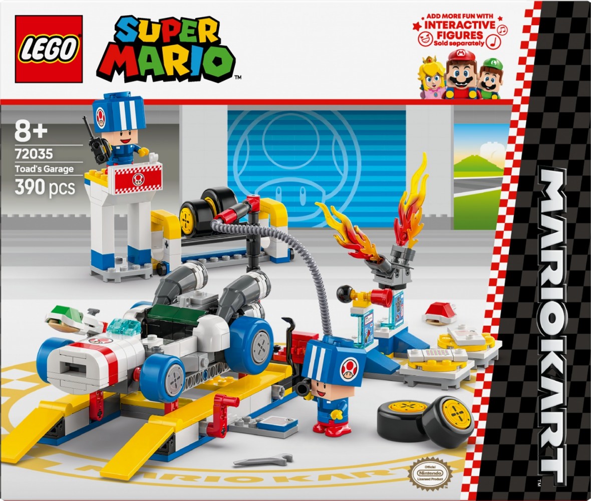 Toado garažas su mario kart, lego super mario