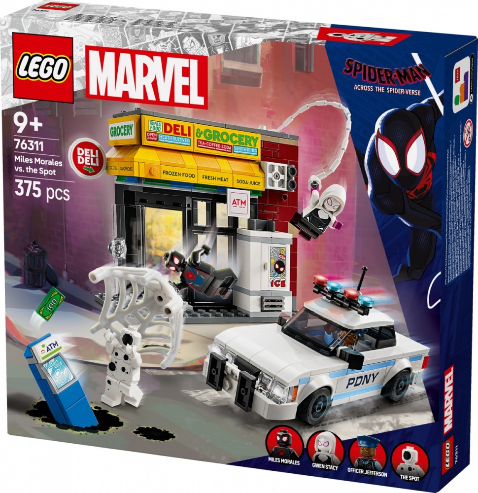 Super heroes miles morales prieš spot, lego