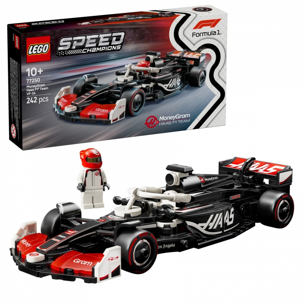 77250 lego® speed ​​champions lenktyninis automobilis moneygram haas f1® team vf-24