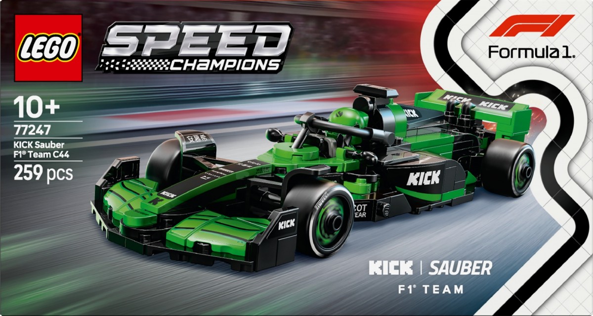 77247 lego® speed ​​champions lenktyninis automobilis kick sauber f1® team c44