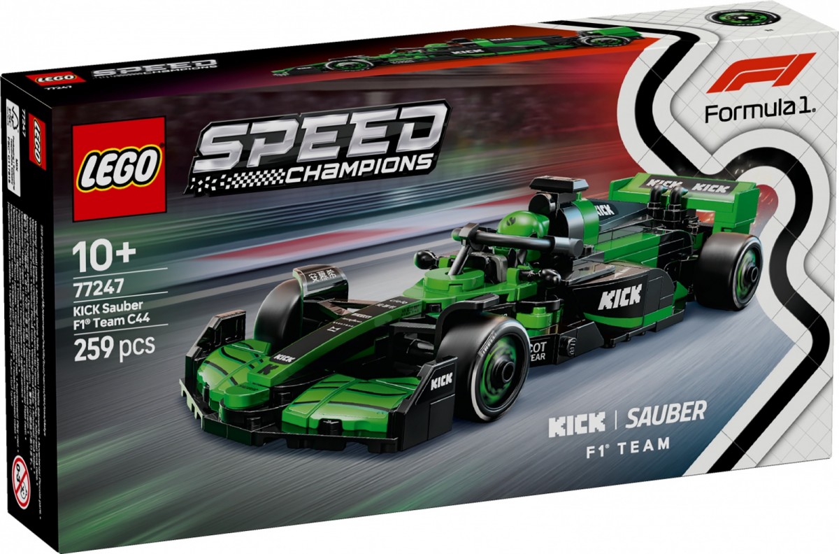 77247 lego® speed ​​champions lenktyninis automobilis kick sauber f1® team c44