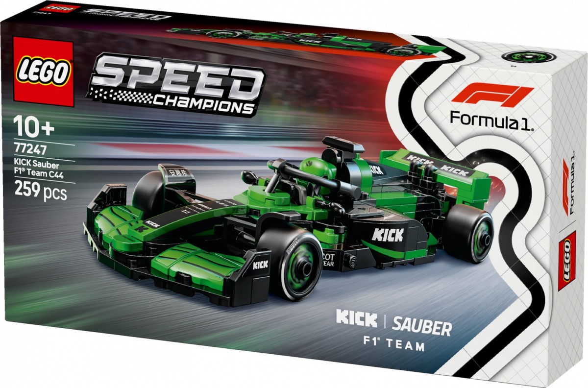77247 lego® speed ​​champions lenktyninis automobilis kick sauber f1® team c44