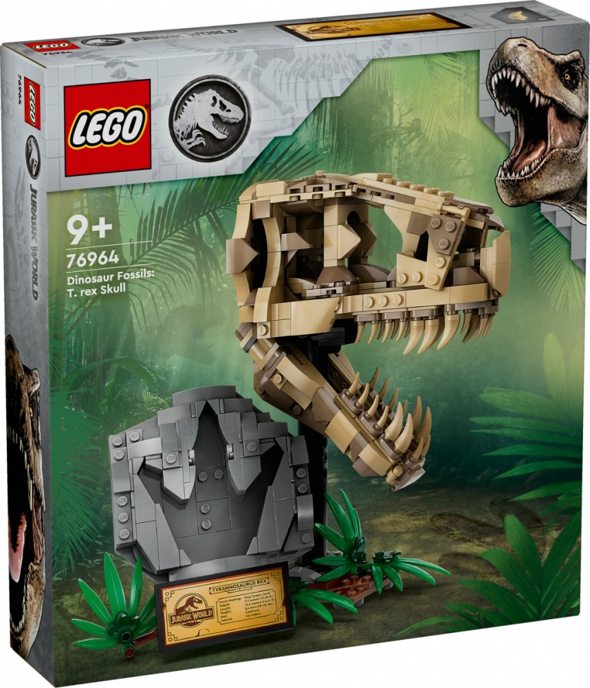 Jurassic world dinozaurų fosilijos - tiranozauro kaukolė, lego
