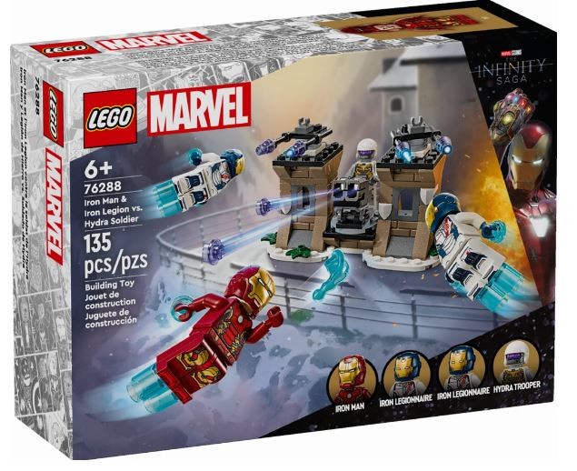 76288 lego® marvel geležinis žmogus ir geležinis legionas prieš hidros karį