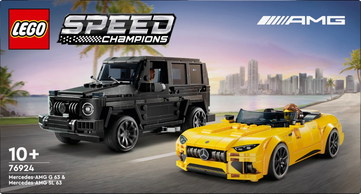 76924 lego® speed champions automobiliai mercedes-amg g 63 ir mercedes-amg sl 63