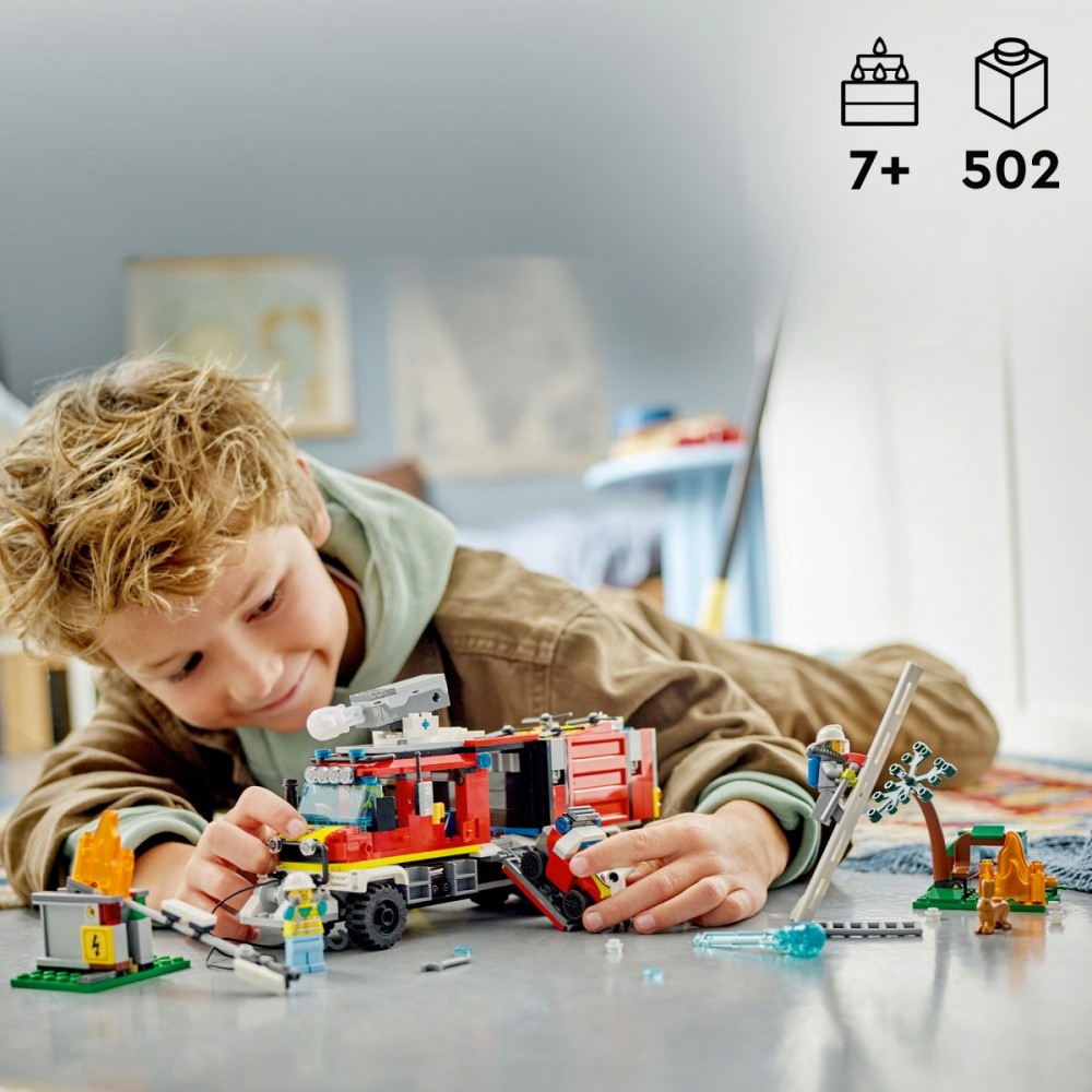 Konstruktorius gaisrinės tarnybos visureigis lego city