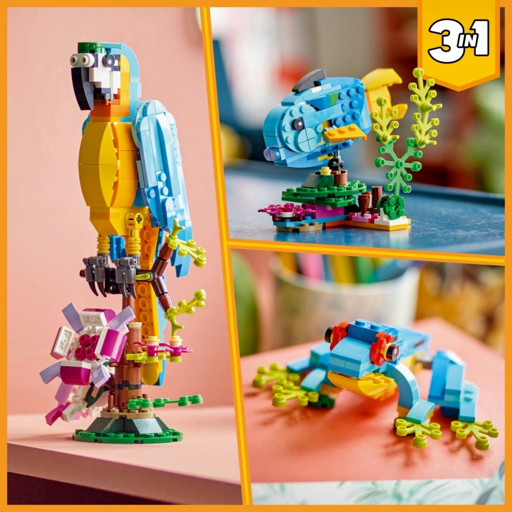 Egzotinė papūga lego creator