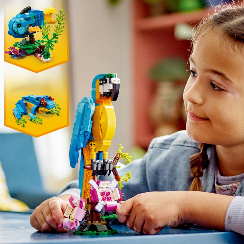 Egzotinė papūga lego creator
