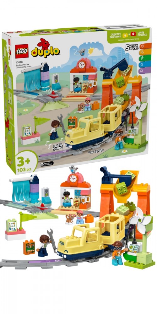 Didelis interaktyvus miesto traukinys lego duplo