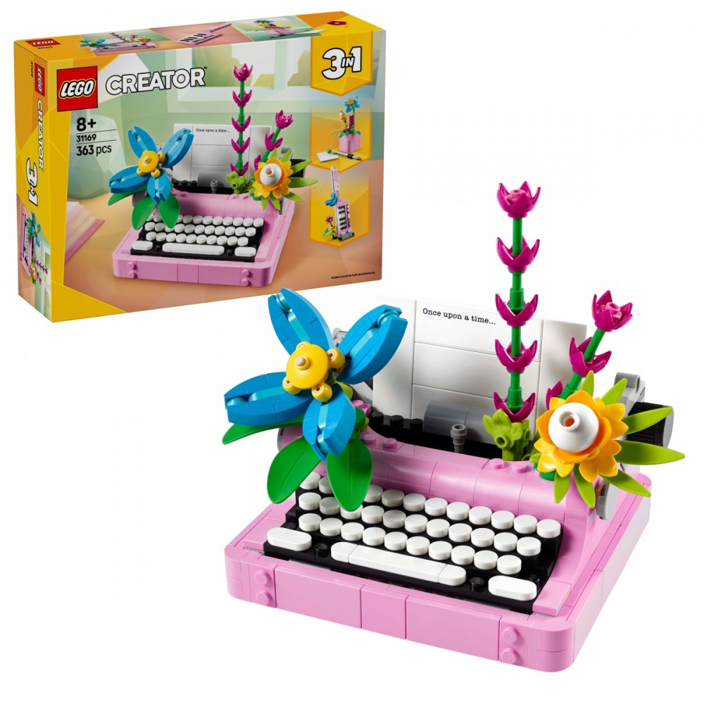 Konstruktorius lego® creator rašomoji mašinėlė su gėlėmis