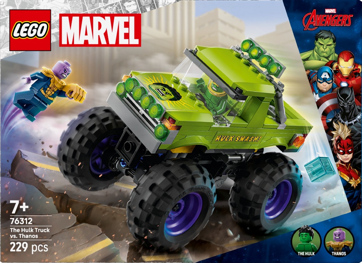 Lego marvel monstrinis sunkvežimis: hulkas prieš thanosą