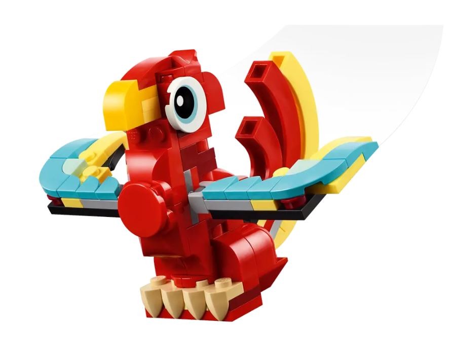 Raudonasis drakonas rinkinys vaikams, lego creator