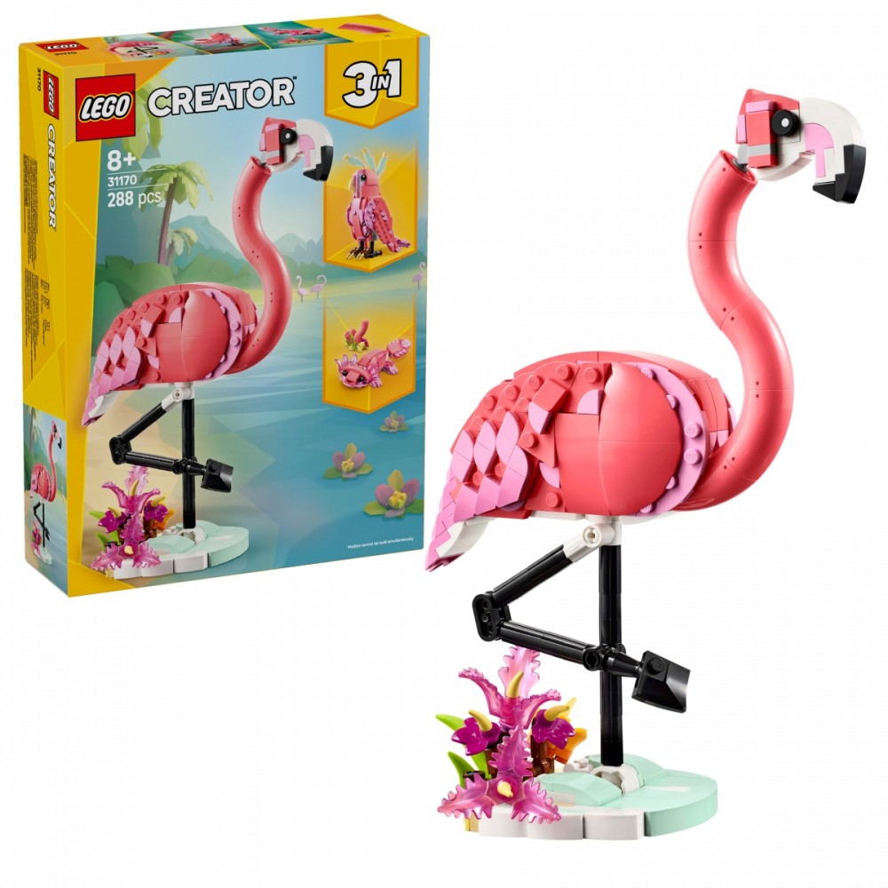 Laukiniai gyvūnai: flamingas, lego® creator
