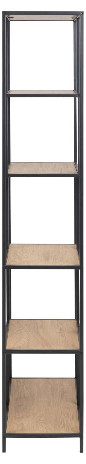 Plaukts ar 5 plauktiem, savvaļas ozola un melnas krāsas, 77 × 35 × 185 cm 3