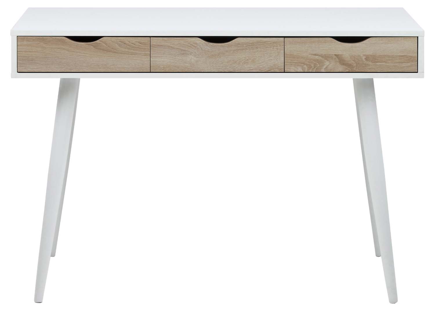 Konsolinis stalas su 3 stalčiais, baltas, 110 × 50 × 77 cm 2
