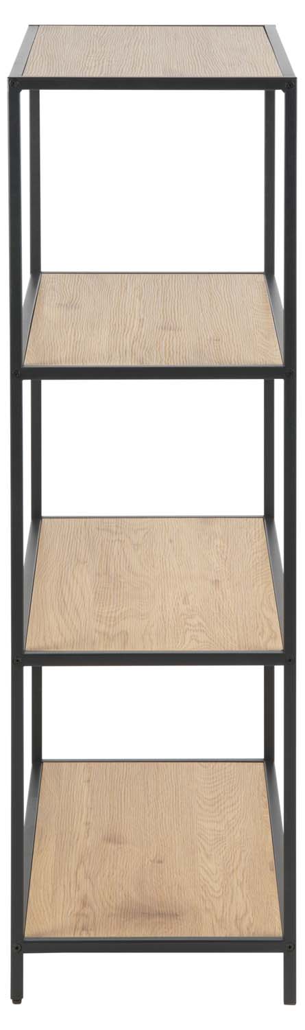 Plaukts ar 3 plauktiem, ozola un melnas krāsas, 77 × 35 × 114 cm 3