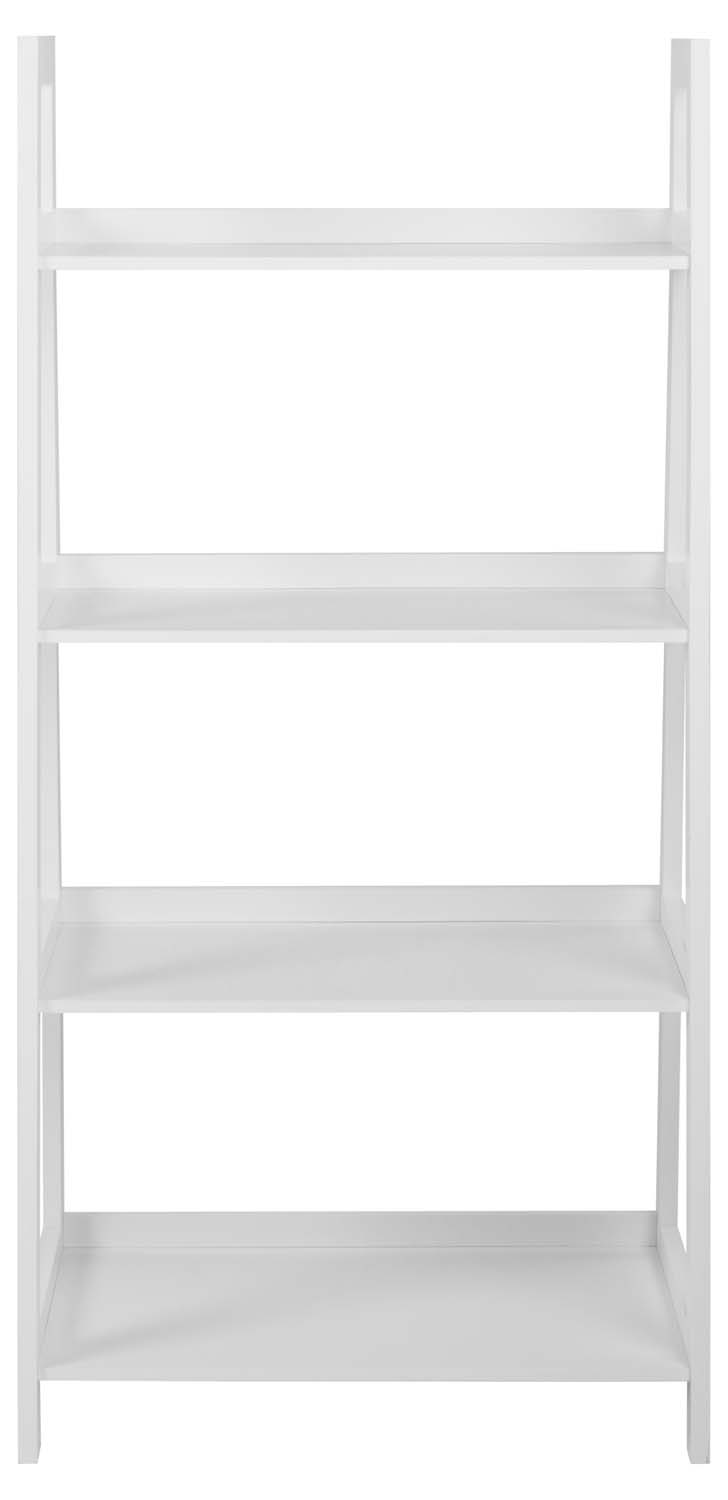 Grāmatu plaukts ar 4 plauktiem, balts, 63 × 40 × 130 cm 2