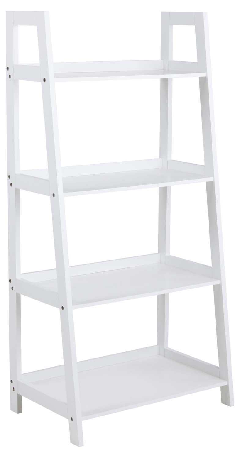 Grāmatu plaukts ar 4 plauktiem, balts, 63 × 40 × 130 cm