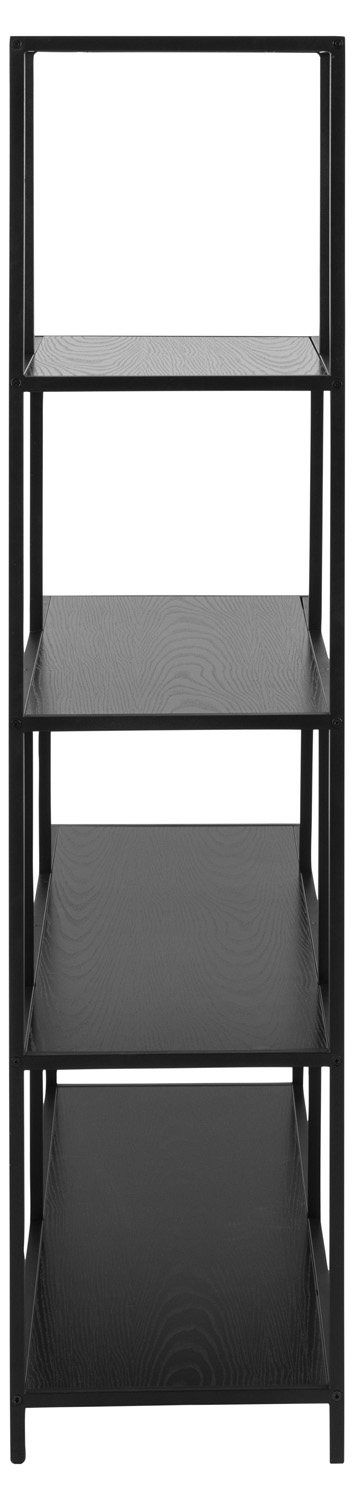 Knygų lentyna su milteliniu būdu dažytu metaliniu rėmu, juoda, 135 × 35 × 150 cm 3