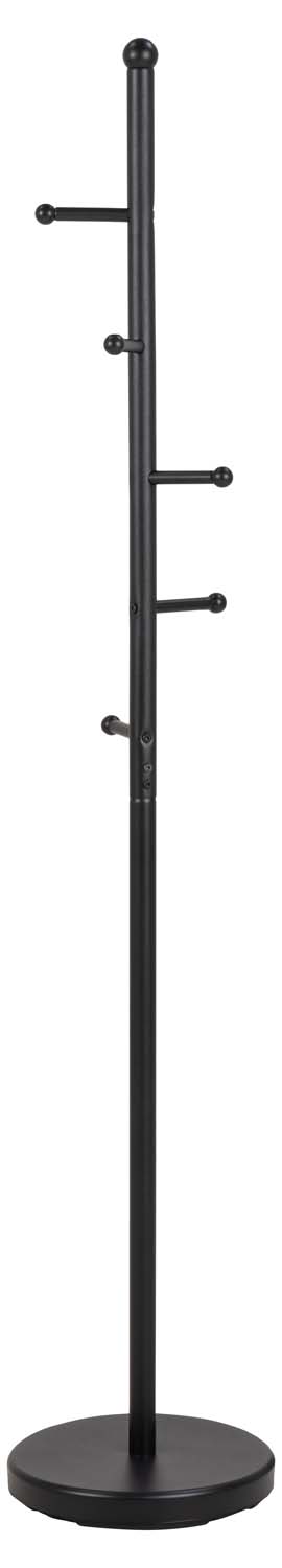 Drabužių kabykla su 5 kabliais, juoda, Ø 32,3 × 170 cm