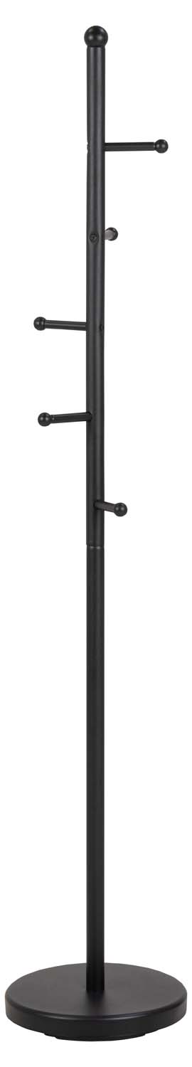 Drabužių kabykla su 5 kabliais, juoda, Ø 32,3 × 170 cm