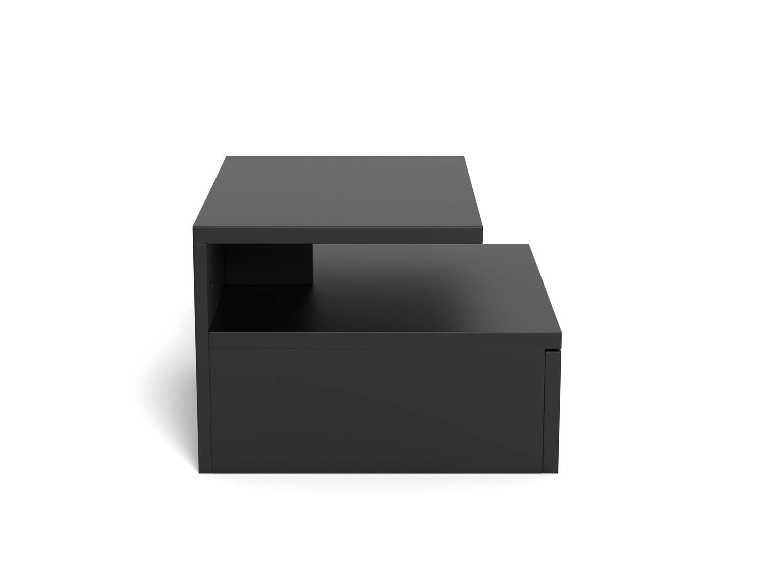 Naktinis staliukas, tvirtinamas prie sienos, juodas, 35 × 32 × 22,5 cm 3
