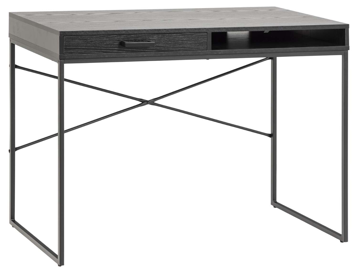 Konsolinis stalas su stalčiumi, juodas, 110 × 45 × 75 cm