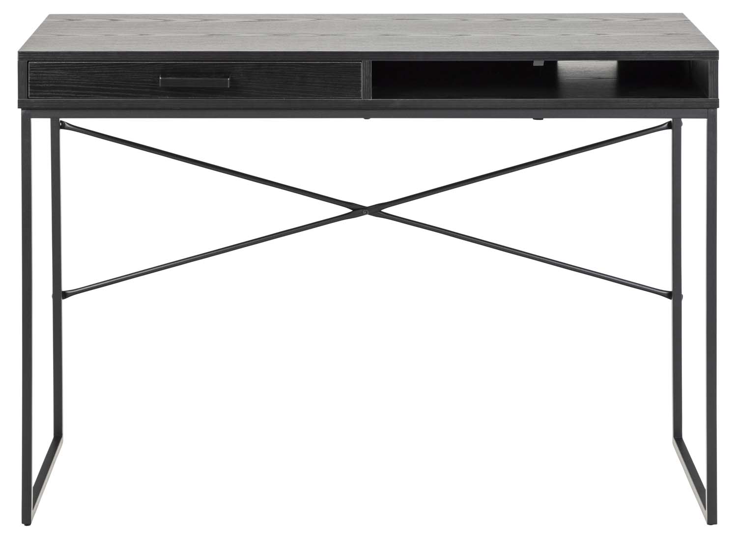 Konsolinis stalas su stalčiumi, juodas, 110 × 45 × 75 cm 3