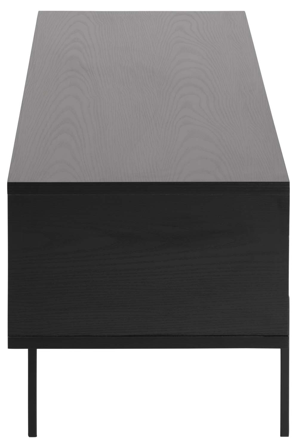 TV galdiņš ar durtiņām, melns, 140 × 40 × 44 cm 2