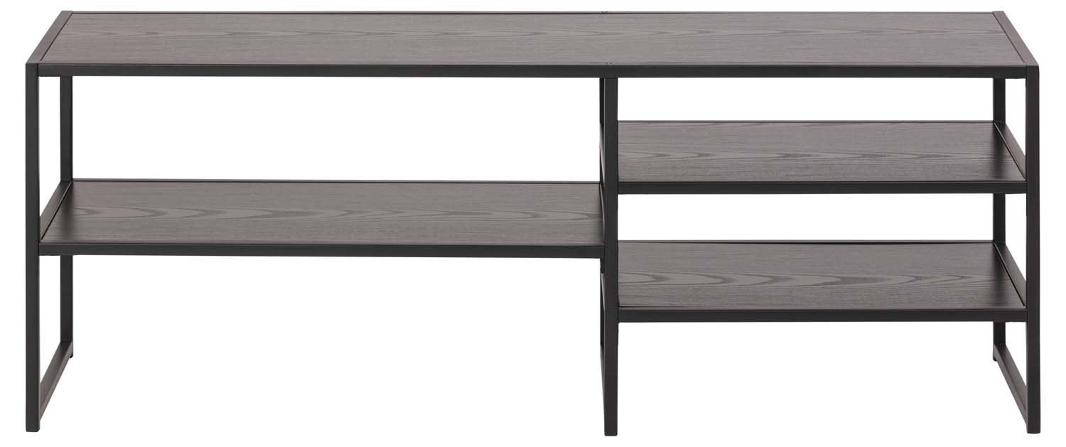 TV galds ar asimetrisku plauktu, melns, 120 × 33 × 46 cm 2