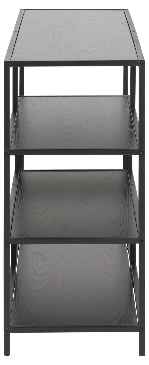 Plaukts, asimetrisks, 4 plaukti, melns, 114 × 35 × 78 cm 3