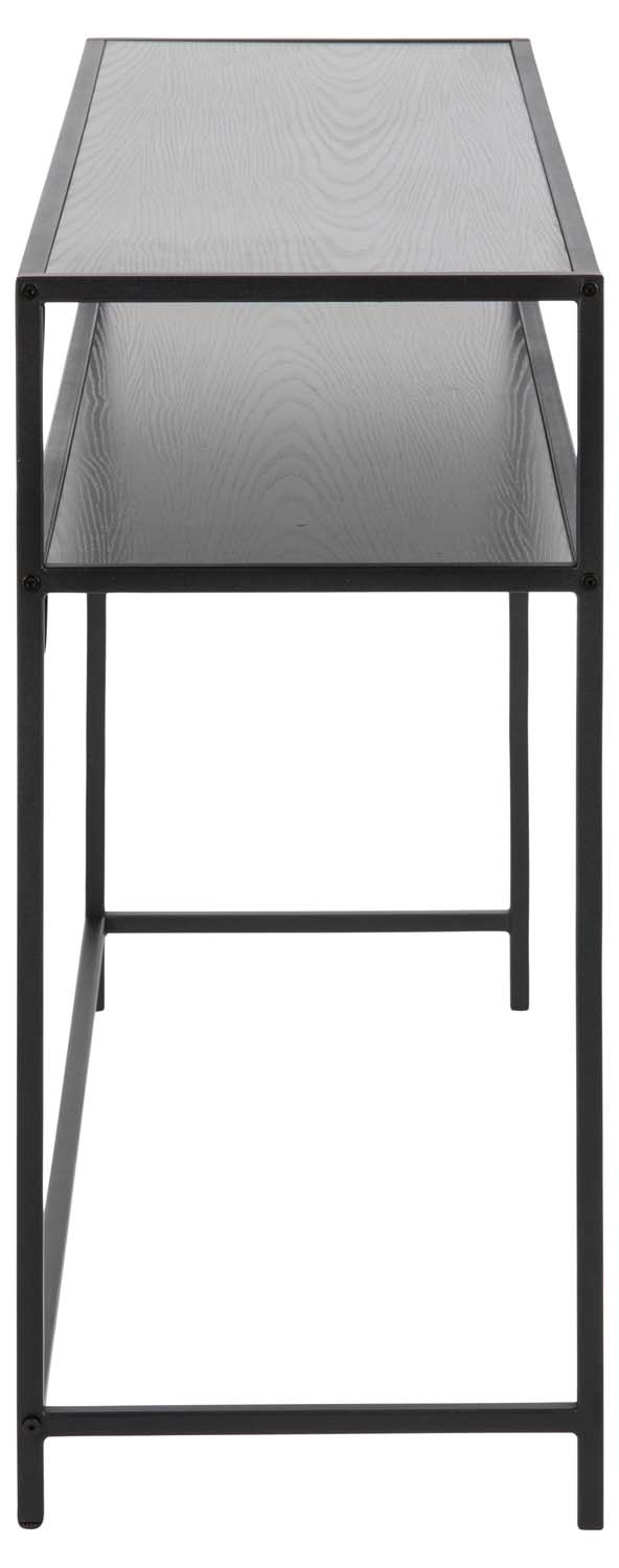 Konsoles galdiņš ar plauktu, melns, 120 × 35 × 79 cm 3