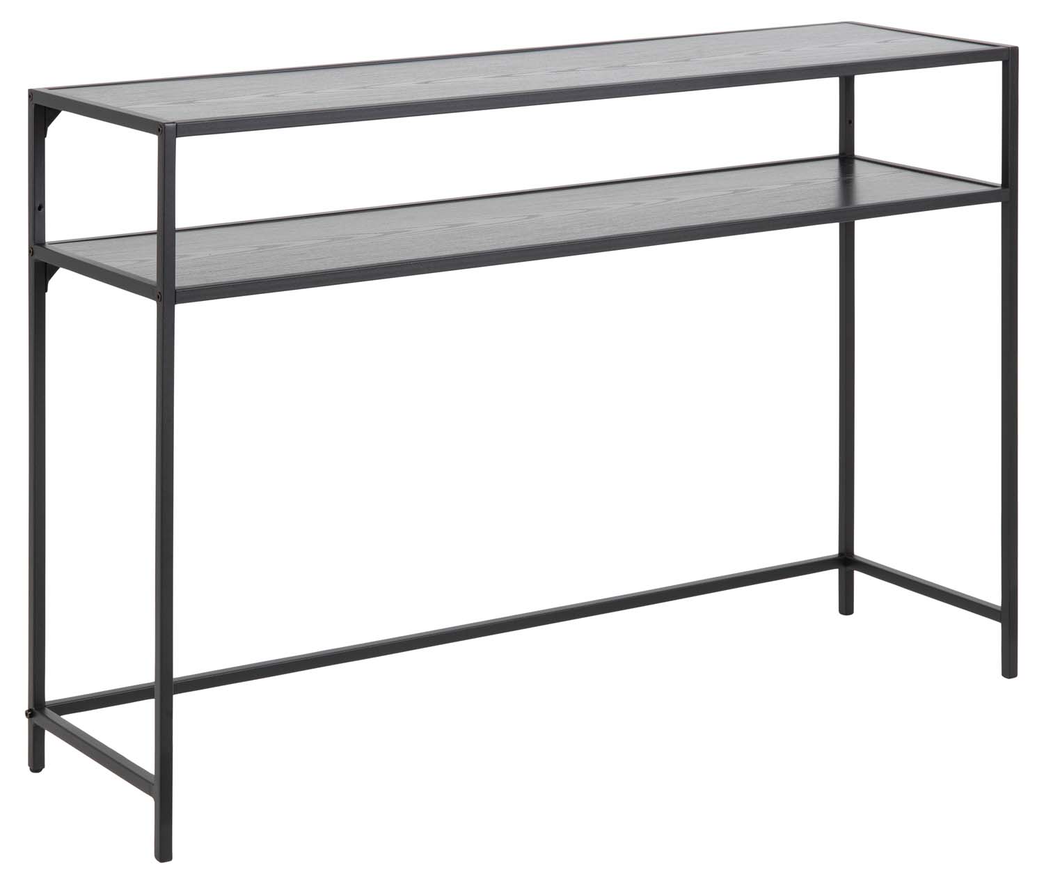 Konsoles galdiņš ar plauktu, melns, 120 × 35 × 79 cm