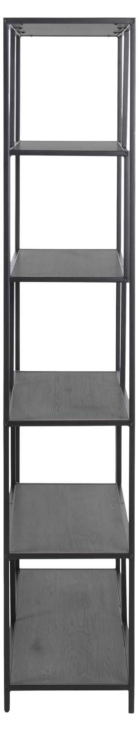 Plaukts ar 5 asimetriskām plauktām, melns, 114 × 35 × 185 cm 2