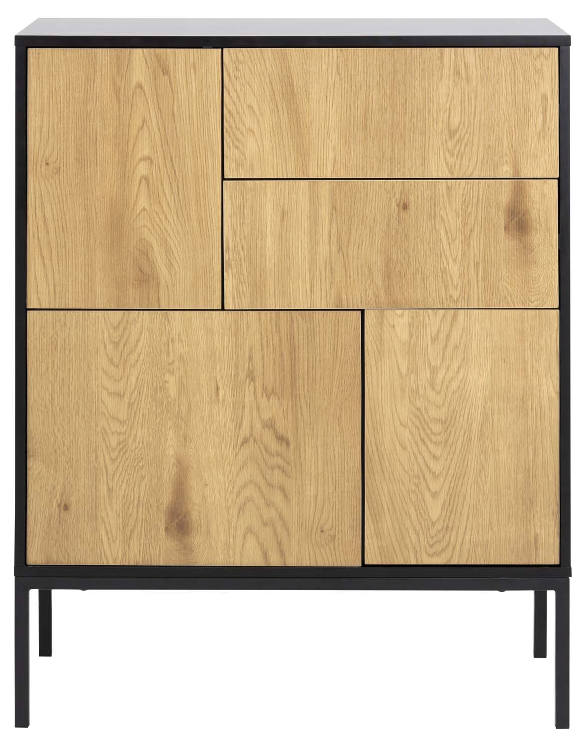 Komoda su 3 durimis ir 2 stalčiais, laukinio ąžuolo, 80 × 40 × 103 cm 2