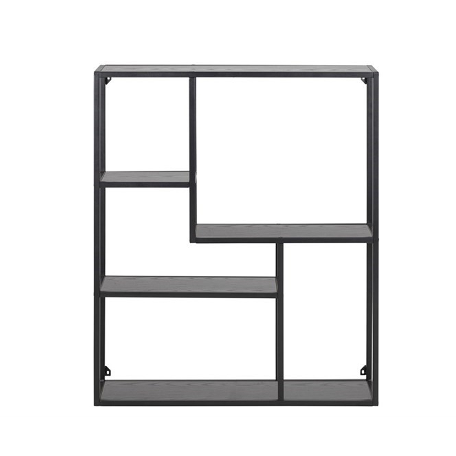 Sienas plaukts ar 3 plauktiem, melns, 75 × 20 × 91 cm 3