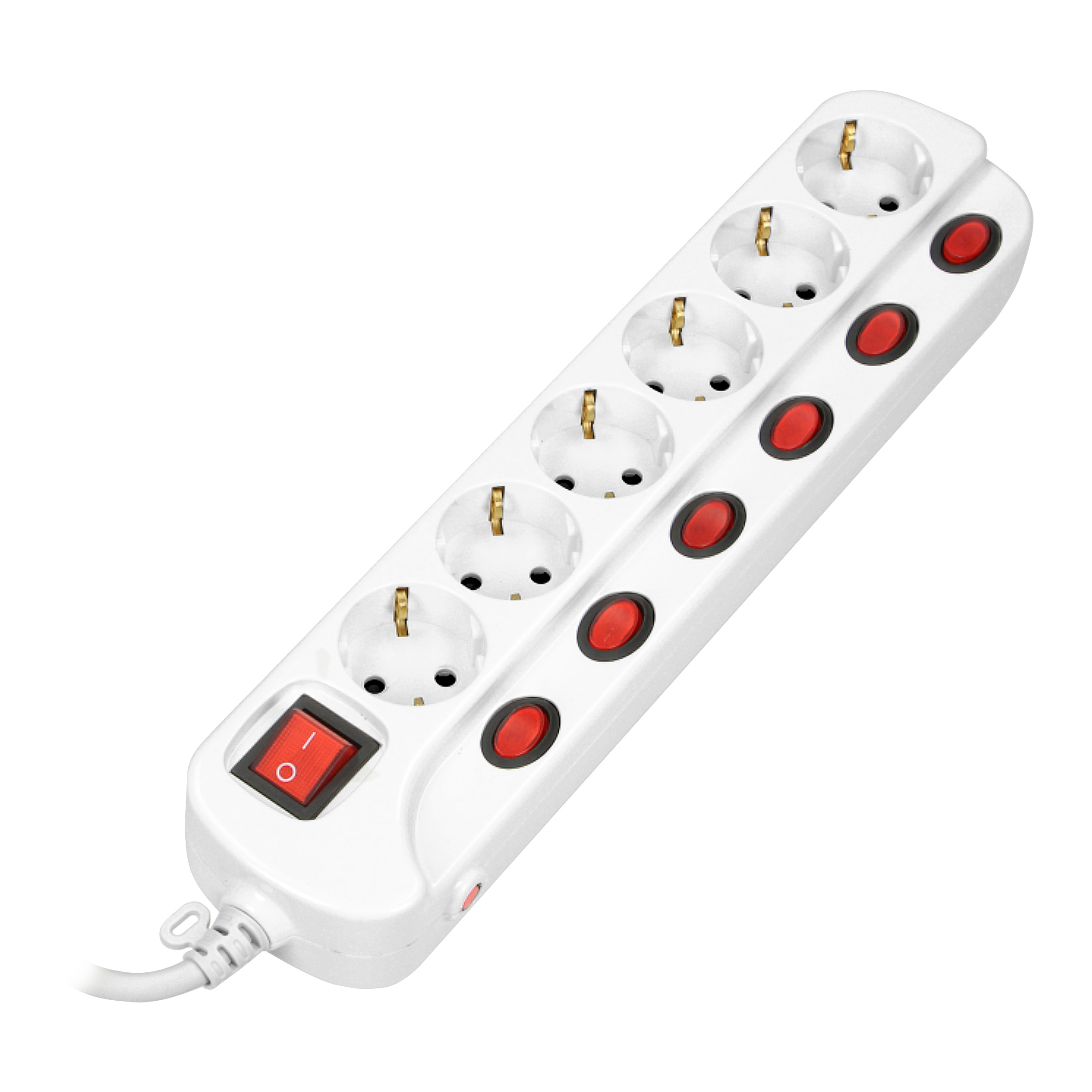 Maitinimo juosta 6x2p+z 1,5m or-ae-13162(gs)/1,5m schuko, biały