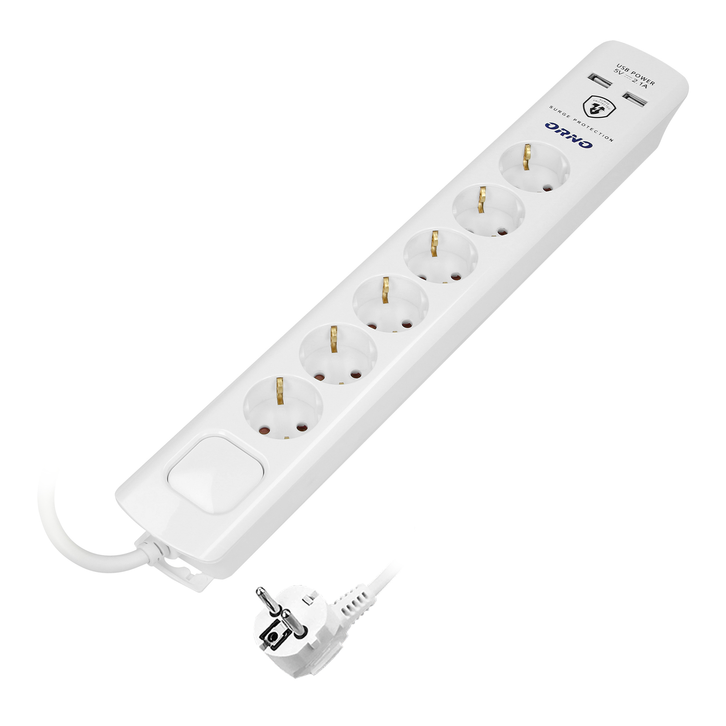 Antiperkrovos juosta su 6 lizdais ir usb jungtimis