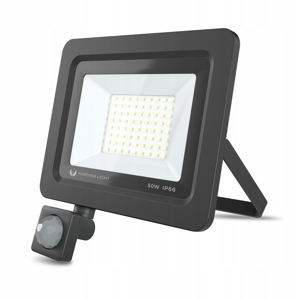 Prožektorius led proxim ii 50w 6000k pir ip66 forever light, juodas