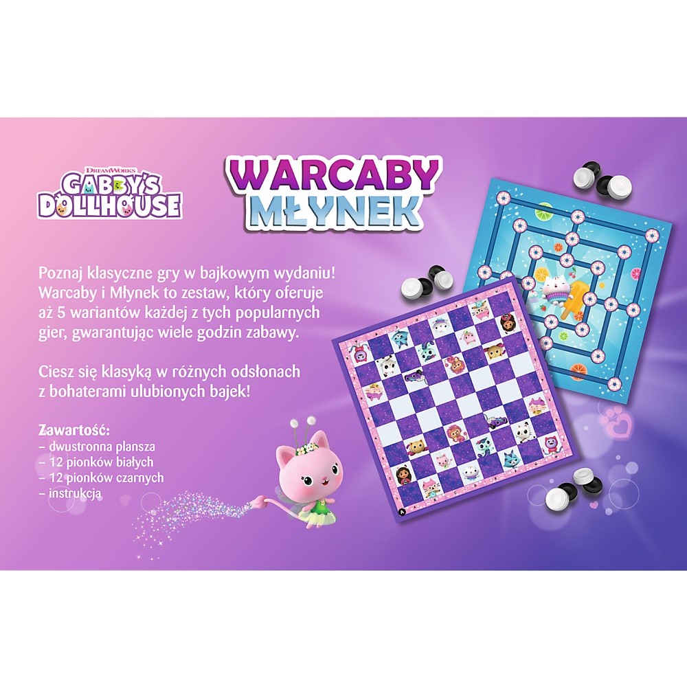 Šaškių ir malūno žaidimas gabi gabby lėlių nameliui