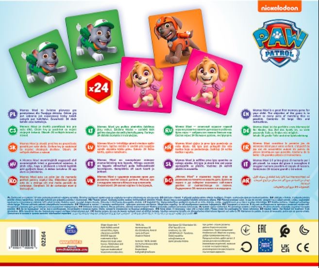 Atminties (memo) kortelės šunyčiai patruliai (paw patrol) trefl