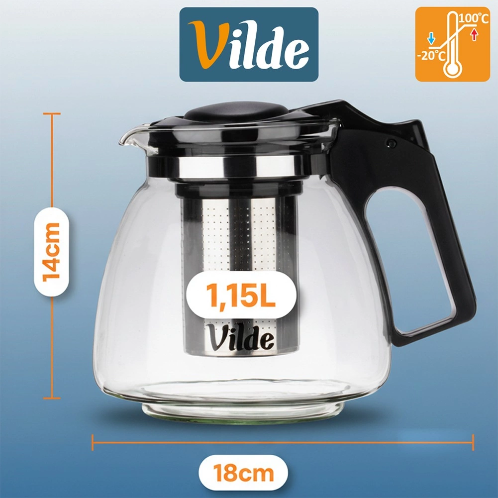 Arbatinukas su nerūdijančio plieno filtru Vilde 1,15 l 3