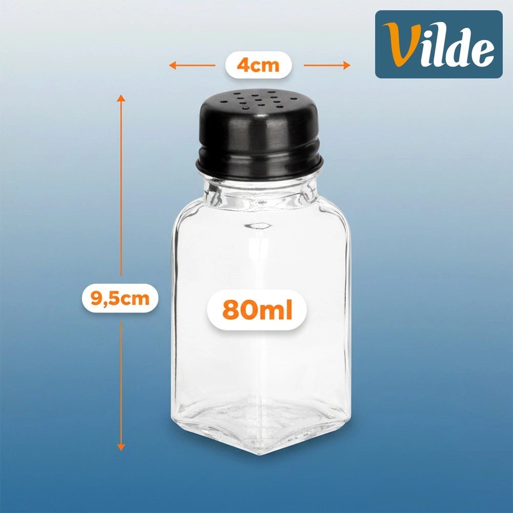 Druskos ir pipirų indelių rinkinys vilde, 80 ml, stikliniai 3
