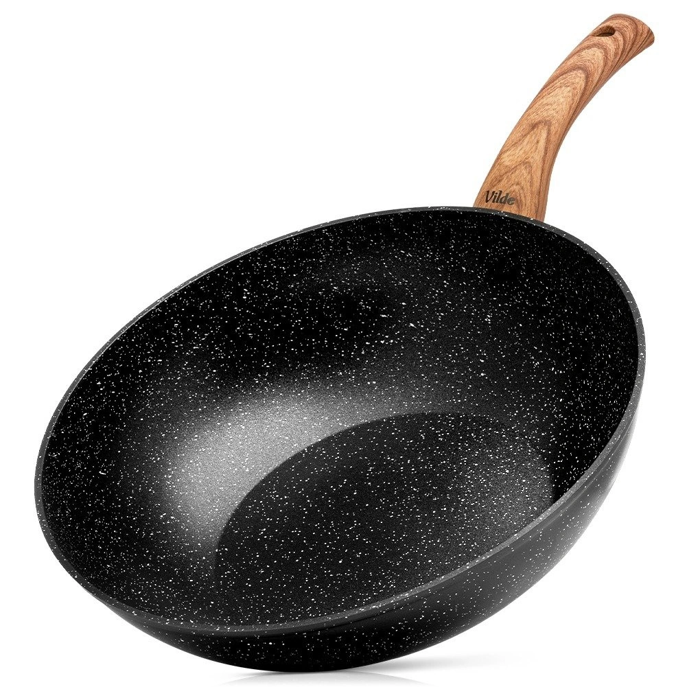Wok keptuvė su granitine danga, juoda, Ø 32 cm