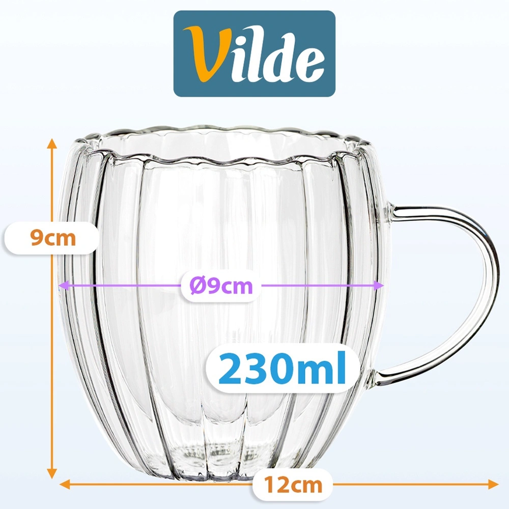 Puodeliai su dviguba sienele, skaidrūs, 230 ml, 2 vnt. 3