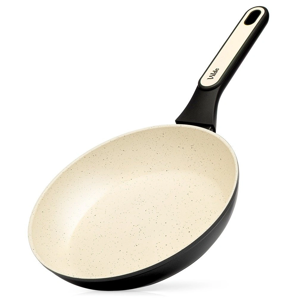 Keptuvė su granitine nepridegančia danga, indukcinei viryklei, smėlinė, 24 cm