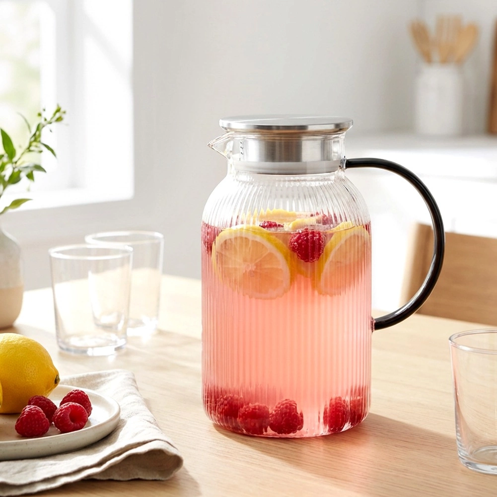 Stiklinis ąsotis su dangteliu 1,5 l