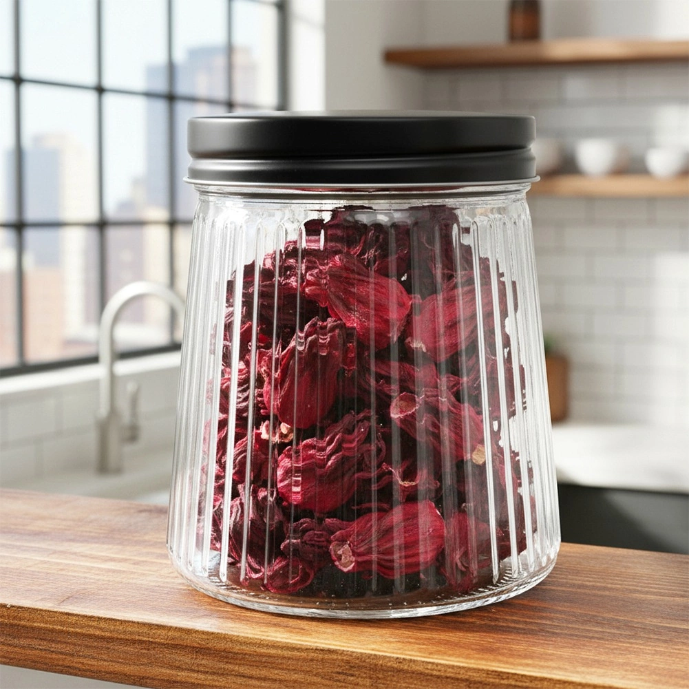 Stiklinis maisto produktų indas su metaliniu dangteliu 700 ml 1