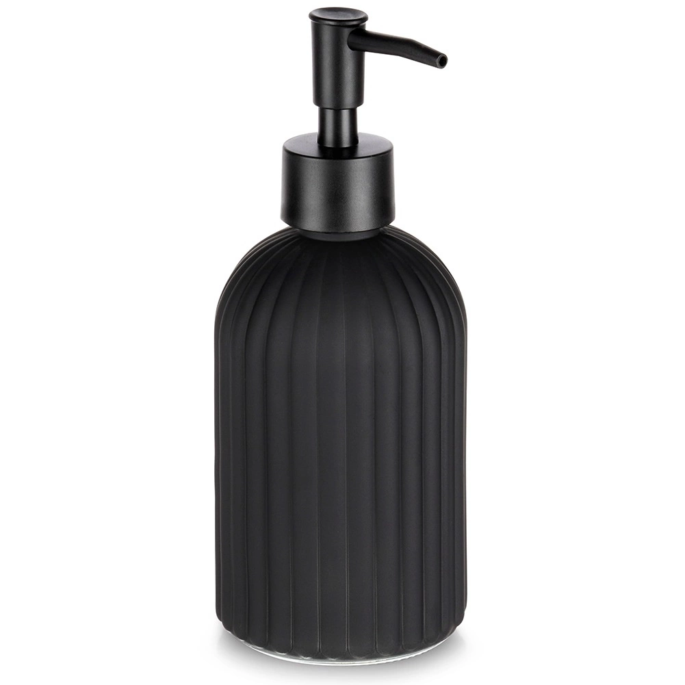 Skysto muilo dozatorius 400 ml stiklinis juodas